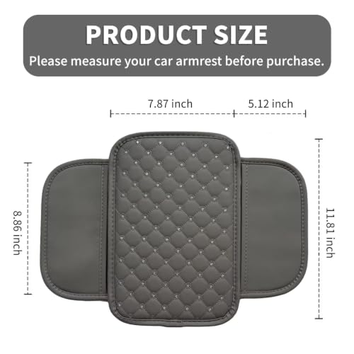 Sequin Center Console Cover Fit for Ford Escape 03 (Fit for Ford Escape / #003 Bling Grey)