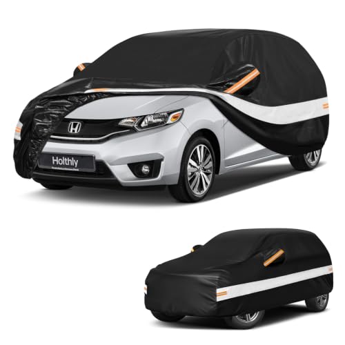 10 Layers Hatchback Car Cover Custom Fit for Honda Fit (Black Gray / Custom Fit for Honda Fit)