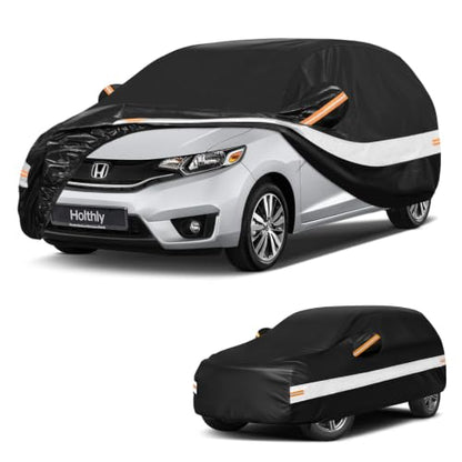 10 Layers Hatchback Car Cover Custom Fit for Honda Fit (Black Gray / Custom Fit for Honda Fit)