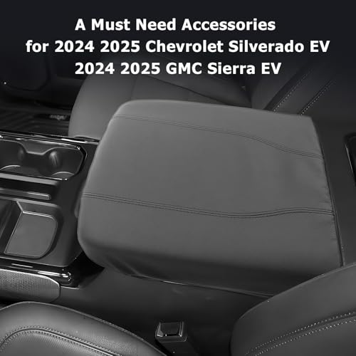 2025 2026 Silverado EV Center Console Cover Compatible with 2024 2025 2026 Silverado EV (2024-2026 Silverado EV/GMC Sierra EV(Thin Black))
