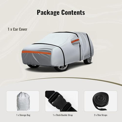 6 Layers Full Car Cover for SUV (Orange reflective strip / SUV-2XL ( Fit for SUV 201"- 211" ))