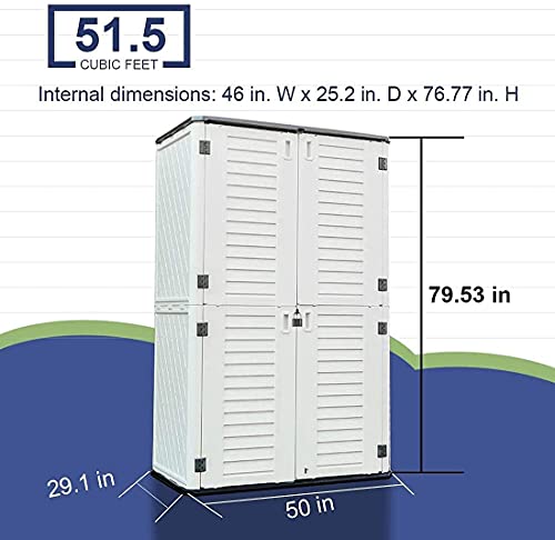 Outdoor Storage Shed Waterproof (Creamy-white-01A)