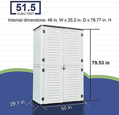 Outdoor Storage Shed Waterproof (Creamy-white-01A)