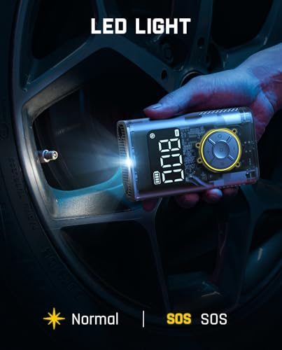 X9 Pro Portable 1Min Fast Tire Inflator for Compact Car (Mechanical Gray)