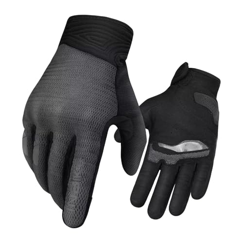 Breathable Mesh Motorcycle Gloves for Men (Grey / Small (Palm Circumference: 6.69-7.68 inches))