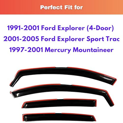 Rain Guards Window Visors for 1991 (1991-1991 Explorer (4-Door))