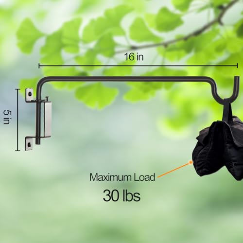 16 Inch Outdoor Hanging Brackets (Black / 16in-1U-Swivel)