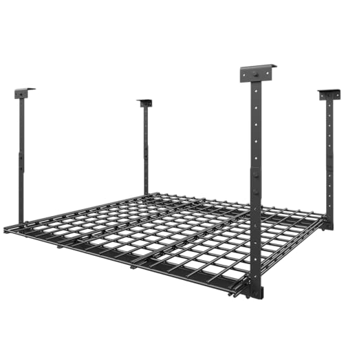 45-Inch x 45-Inch Overhead Garage Storage Rack 250LBS Weight Capacity (Black / 3.8x3.8 ft)