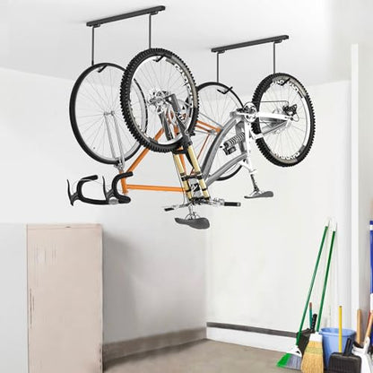 Ceiling Mounted Bike Rack for Garage (Ceiling rack for 2 bikes)