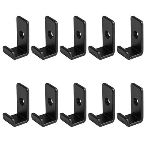 10 Pack Mini Black Steel Utility J Hook (5/8")