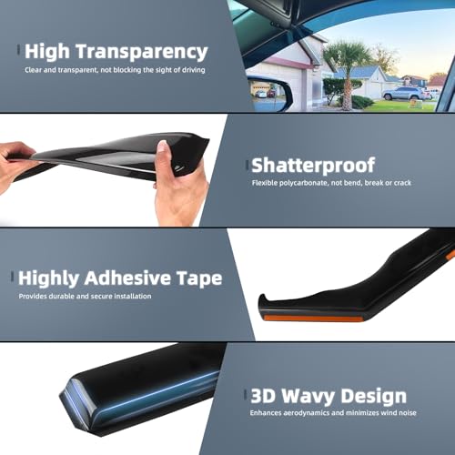 4PCS in Channel Window Rain Guards for 2021 (For 2021-2026 Grand Cherokee)