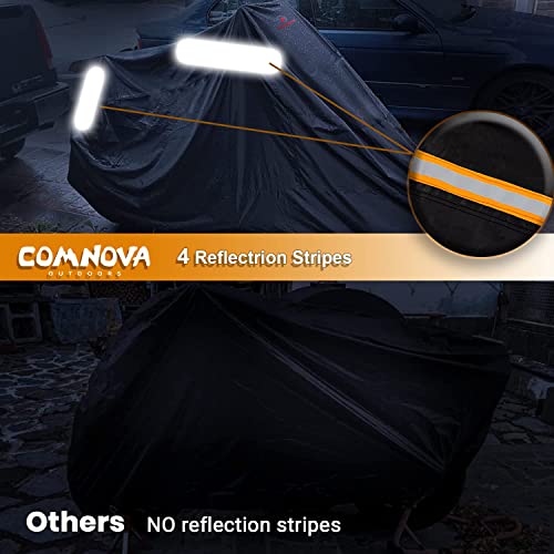 Comnova Motorcycle Cover 104 Inch (Premium - Black / 104 Inch)