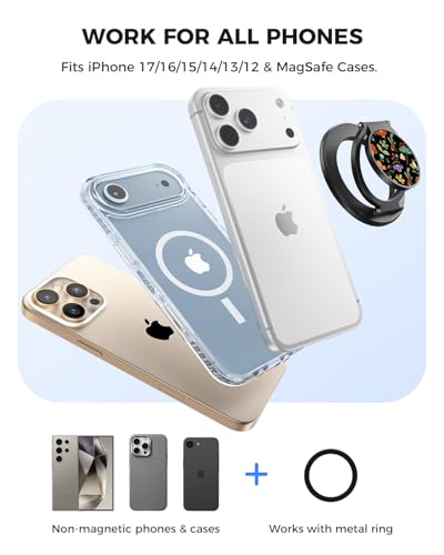 Dual Side MagSafe Phone Grip (BK-FLOWER)