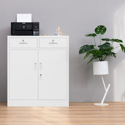 Metal Storage Cabinet (White / 36" H x 32" W x 16" D)