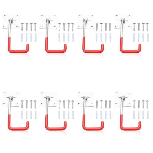 Garage Hooks 8 Pack Adjustable Hooks for Wall Storage (8 Packs)