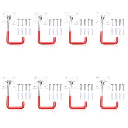 Garage Hooks 8 Pack Adjustable Hooks for Wall Storage (8 Packs)