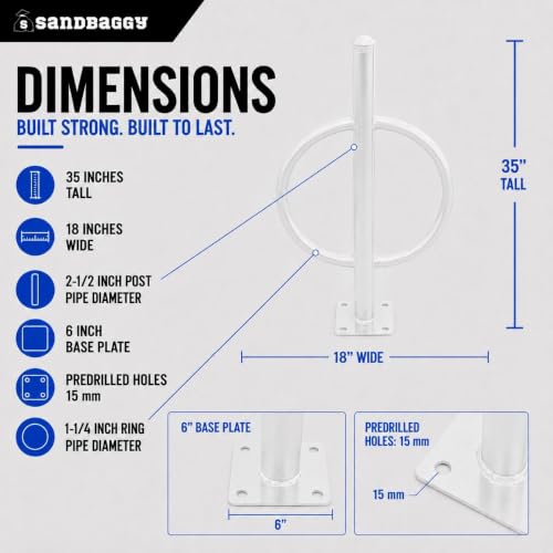 Post and Ring Bike Rack (White)