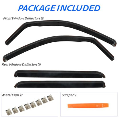 4 PCS in Channel Rain Guards Fit for 2021 2022 2023 2024 2025 2026 Ford F150 SuperCrew (For 21-26 Ford F150 SuperCrew)