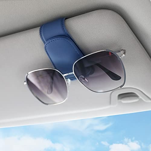 Sunglass Holder for Car Sun Visor Sunglasses Clip Car accessories (Blue)
