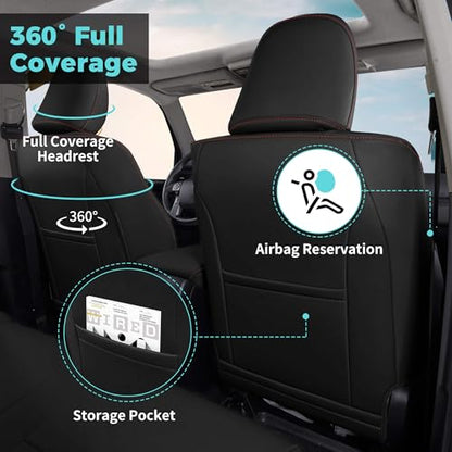 Seat Covers for Toyota 4Runner 2011 (2011-2024 3-ROW,7 seats MODEL ONLY / BLACKRED)
