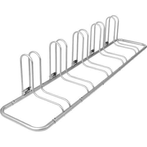 Stash Rack 2 4 & 5 Bike Floor Stand Bicycle Storage Organizer for Mountain Bike (Grey / 5 Bike)