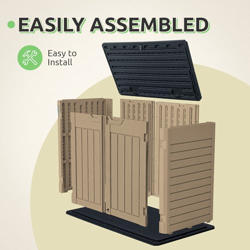 Horizontal Shed with Padlock Latch (Brown)