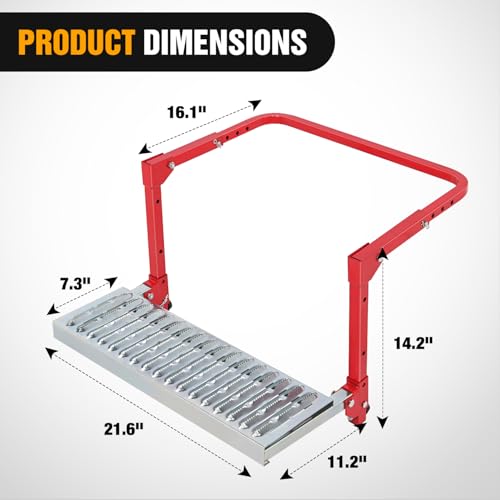 Folding Heavy Duty Tire Step Fit Tire from 10” to 15” (Truck Tire Step Red)