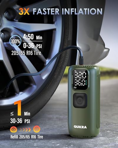T22 Tire Inflator Protable Air Compressor (Green)