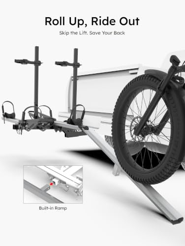 Young Hitch Mount Bike Rack with Ramp (200 lbs 2 E-Bike Rack with Ramp)