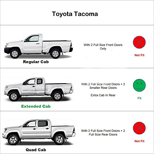 Outside Rain Guards Compatible with Toyota Tacoma Access 05 (For Tacoma Access 2005-2015)