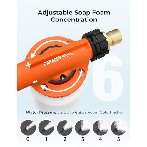 Upgraded Car Wash Foam Gun + Microfiber Wash Mitt (Orange)
