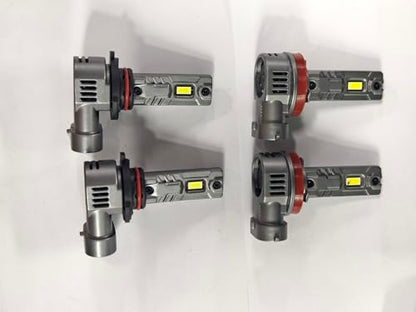 and 𝟗𝟎𝟎𝟓/𝐇𝐁𝟑 Bulbs Combo, 160,000LM 1500% Wider Driving Vision Mini Size, 9005 H11 Fog Lights with Fan, Plug and Play, Pack of 4 (9005 H11)