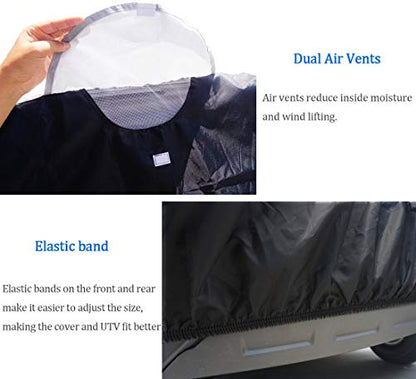Side by Side UTV Cover Fit 4 (Black & Silver / 4-6 Passenger)