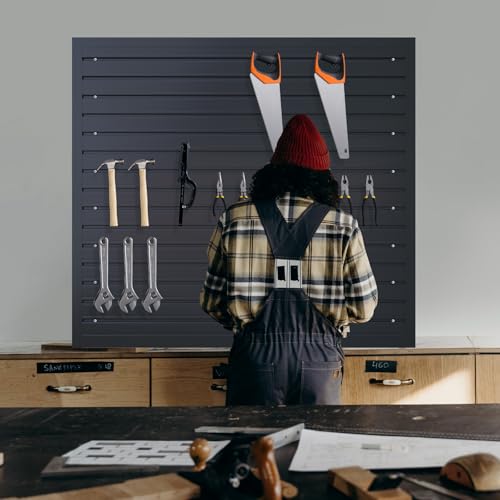 Slatwall Panel Wall Storage Systems (4x4ft / Black)