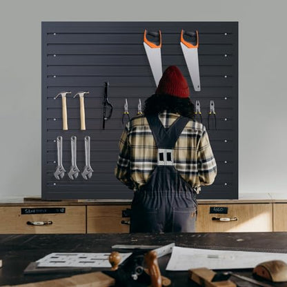 Slatwall Panel Wall Storage Systems (4x4ft / Black)