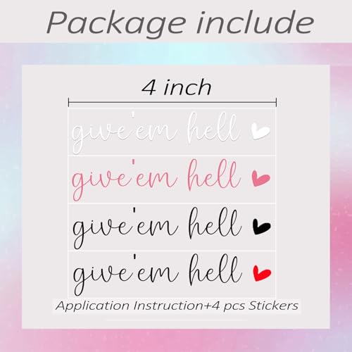 4 x Give Em Hell Rear View Mirror Sticker