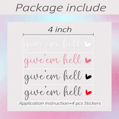 4 x Give Em Hell Rear View Mirror Sticker