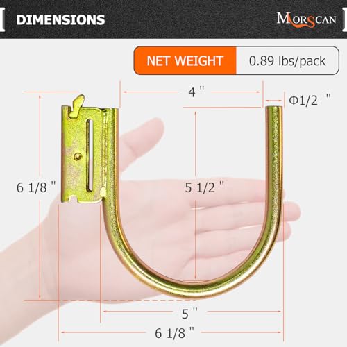 4-Pack 4-Inch J Hooks for E-Track and X-Track Rails (4" (04 Pack))