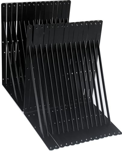 24 Pack L18 x H 12" Black Heavy Duty Shelf Brackets with Screws Metal Shelf Brackets Shelf Support Angle Brackets for Shelves L Brackets Heavy Duty Floating Shelf (24 Pack-Black / 18''x12'')