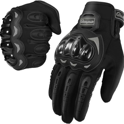 Motorcycle Gloves for Men and Women Touchscreen Guantes Para Motocicleta Hombre for Powersports BMX ATV MTB Motocross Scooter Dirt Bike Riding Gloves Motorcycle Mens Helmets Accessories (Black / X-Large)