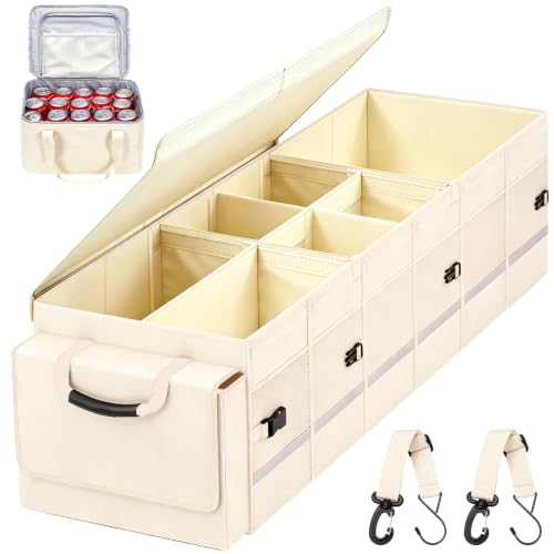 Car Trunk Organizer and Storage for Car (Beige / Large)