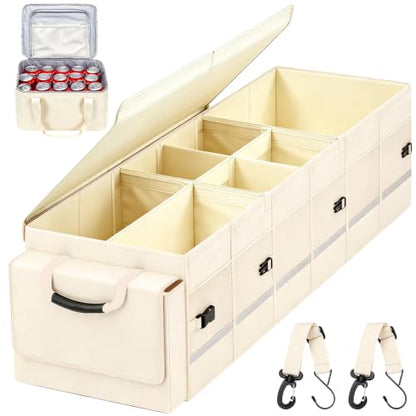 Car Trunk Organizer and Storage for Car (Beige / Large)