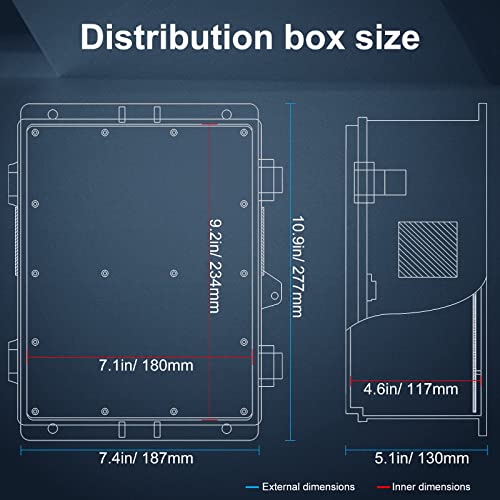 Outdoor Electrical Junction Box (9.2"H x 7"L x 4.6"W & Standard)