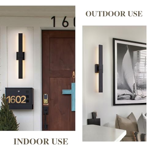 Modern Outdoor Wall Light Fixtures 27.2" Black Outdoor Porch Lights Exterior LED Wall Sconces (Black / 27.2 inch-1 Pack)