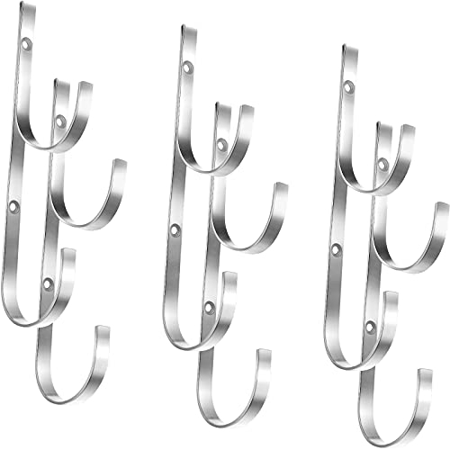 6 Pieces Pool Pole Hook Hanger Swimming Brackets Pool Hook (Silver)