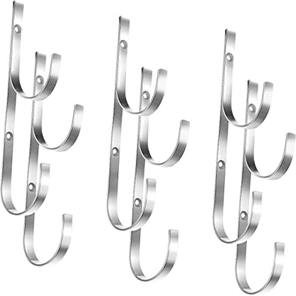 6 Pieces Pool Pole Hook Hanger Swimming Brackets Pool Hook (Silver)