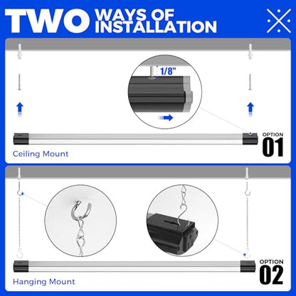 BS84 LED Shop Lights 4FT for Workshop (6500K / Black-84W-6 Packs)