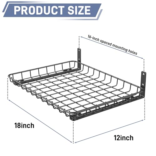 Garage 12x18 inch Wall Shelf (Black / 12x18 in)