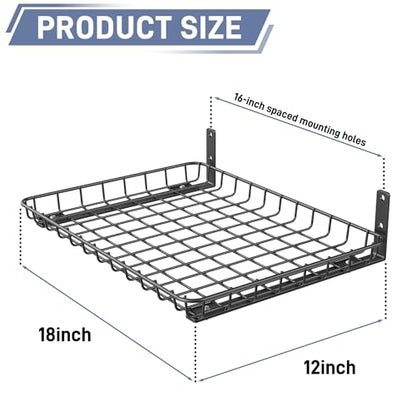 Garage 12x18 inch Wall Shelf (Black / 12x18 in)