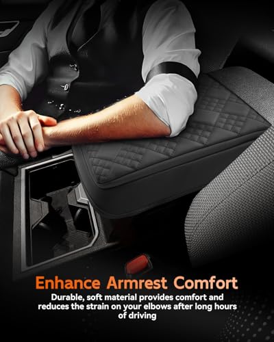 for 2025 2026 Toyota 4Runner Center Console Cover Armrest Box Cover for 4Runner (Toyota 4Runner Thickened Black Leather Square)